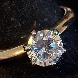 Sterling Silver CZ Solitaire Ring Size 11